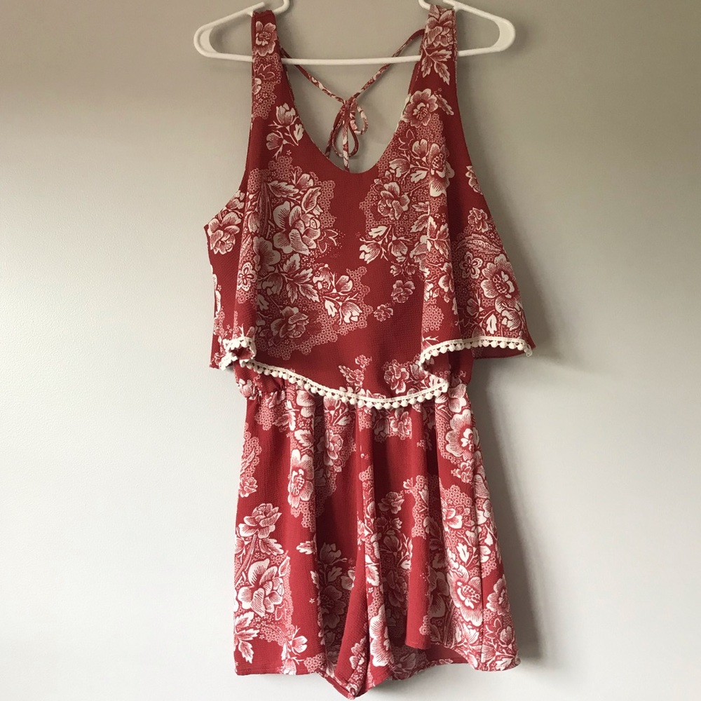 Moon Kiss floral print romper